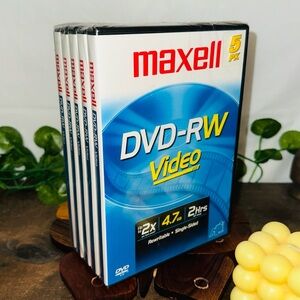 Maxell DVD-RW Video Blank Discs and Cases Unopened
